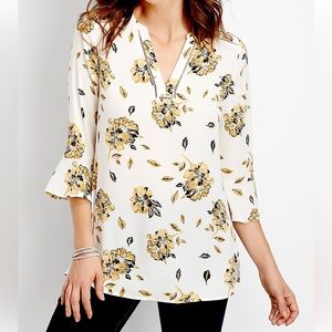 Maurice’s NWT Floral crochet trim tunic blouse 2 plus size flutter sleeves XXL
